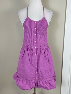 Free People Lavender Tie Detail Smocked Dress